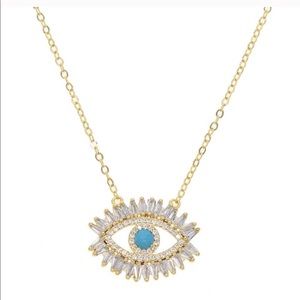Gold Evil Eye Necklace Dainty Necklace